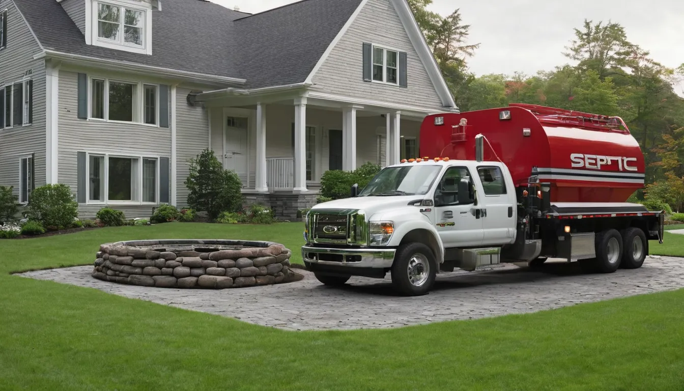 A local septic service provider working near a home's tank access lid in California
